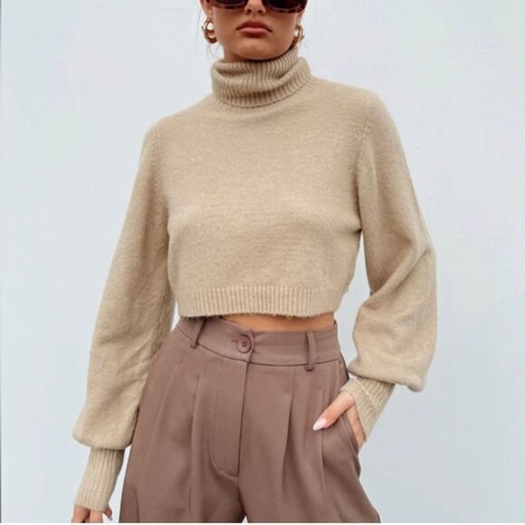 Princess Polly Cream Turtleneck Sweater - Picture 1 of 4